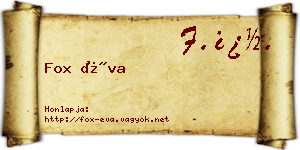 Fox Éva névjegykártya